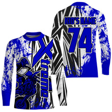Load image into Gallery viewer, Custom Motocross Jersey Blue UPF30+ Youth Men Women Xtreme Dirt Bike Shirt Racing NMS1420