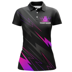 Polo Bowling Shirt for Women, Personalized Bowling Girl Jersey Short Sleeve, Gift for Female Bowler NBP141