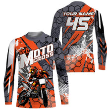 Load image into Gallery viewer, Personalized Motocross Jersey Orange UPF30+ Youth Men Women Dirt Bike Racing Shirt Off-road NMS1375