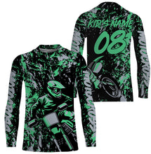 Load image into Gallery viewer, Motocross Rider Personalized Jersey Adult Kid Long Sleeves, Dirt Bike Off-road Motorcycle Racewear| NMS327