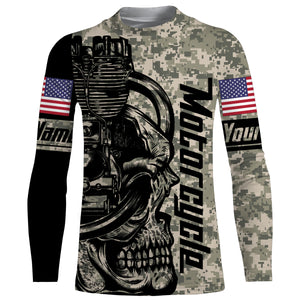 Love Motorcycle Camo Skull Biker Hoodie Jersey Personalized Off-road Racing Shirt Rider Reacwear| NMS469