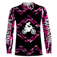 Load image into Gallery viewer, Pink Camo Girl Motocross Jersey Personalized Female Rider Shirt Motorcycle Women Jersey| NMS496