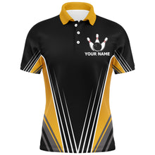 Load image into Gallery viewer, Funny Polo Bowling Shirt for Men Personalized Name Bowling Technique Vintage Bowler Jersey NBP120