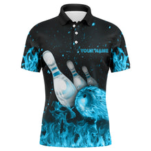 Load image into Gallery viewer, Custom Flames Bowling Shirt for Men, Strike Bowling Jersey for Team Fire League Bowling Polo Shirt NBP179