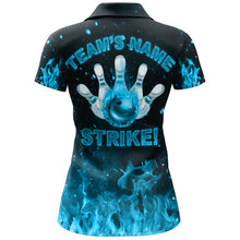 Load image into Gallery viewer, Custom Flames Bowling Shirt for Women, Strike Bowling Jersey for Team League Bowling Polo Shirt NBP179