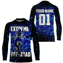Load image into Gallery viewer, Extreme Off-road Personalized Jersey UPF30+ Blue Motocross Supercross Dirt Bike Racing Shirt NMS1387