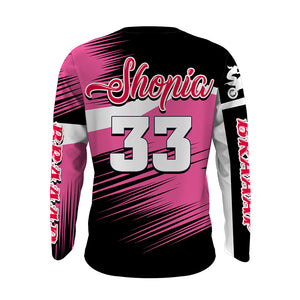 Motocross Mom Personalized Jersey UPF30+ Pink Dirt Bike Mom Racing Shirt Mother's Day Gift NMS1386