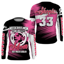 Load image into Gallery viewer, Motocross Mom Personalized Jersey UPF30+ Pink Dirt Bike Mom Racing Shirt Mother&#39;s Day Gift NMS1386