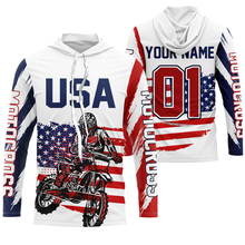 Load image into Gallery viewer, American Dirt Bike Jersey UPF30+ Personalized Patriotic MX Racing US Off-Road Adult&amp;Kid Motocross Jersey| NMS745