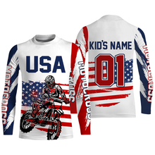 Load image into Gallery viewer, American Dirt Bike Jersey UPF30+ Personalized Patriotic MX Racing US Off-Road Adult&amp;Kid Motocross Jersey| NMS745