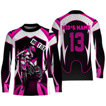 Load image into Gallery viewer, Custom MotoX Jersey UPF30+ biker girl motorcycle pink dirt bike racing off-road riders long sleeve| NMS915