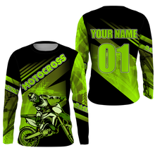 Load image into Gallery viewer, Green Custom Motocross Jersey UPF30+ Dirt Bike Racing Adult&amp;Kid Off-Road MX Motorcycle Shirt| NMS777