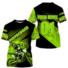 Load image into Gallery viewer, Green Custom Motocross Jersey UPF30+ Dirt Bike Racing Adult&amp;Kid Off-Road MX Motorcycle Shirt| NMS777
