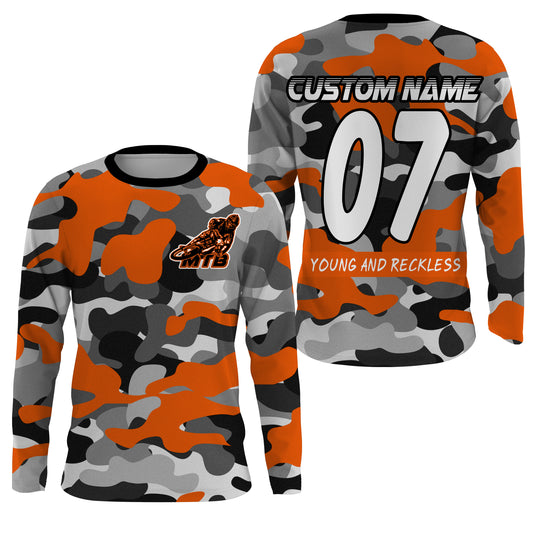 Customize Cycling Jersey, Camouflage Bike Top, Mountain Bike MTB Racing Shirts UV Protection UPF 30+| JTS476