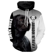 Load image into Gallery viewer, Black Labrador Retriever Hoodie Long Sleeve| Custom Name Shirt for Lab Dad Lab Mom Dog Lover JTSD268