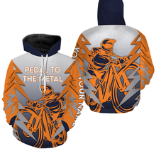 Load image into Gallery viewer, Personalized Mountain Biking Long Sleeve MTB Jersey, Pedal To Metal All Over Print Cycling Shirt| JTS435