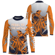 Load image into Gallery viewer, Personalized Mountain Biking Long Sleeve MTB Jersey, Pedal To Metal All Over Print Cycling Shirt| JTS435