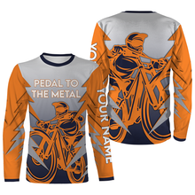 Load image into Gallery viewer, Personalized Mountain Biking Long Sleeve MTB Jersey, Pedal To Metal All Over Print Cycling Shirt| JTS435