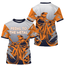 Load image into Gallery viewer, Personalized Mountain Biking Long Sleeve MTB Jersey, Pedal To Metal All Over Print Cycling Shirt| JTS435