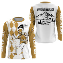 Load image into Gallery viewer, Personalized Weekend Forecast Hiking and Camping Mens Shirt Skull Men's Shirt Short Womens Hiking Shirt SP12