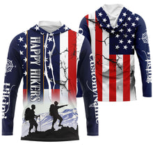 Load image into Gallery viewer, Personalized Happy Hikers Shirt American Flag Shirt Hiking T-shirt Best Gifts for Hikers, Father UPF 30+| SP125