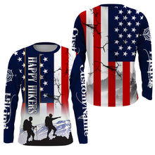 Load image into Gallery viewer, Personalized Happy Hikers Shirt American Flag Shirt Hiking T-shirt Best Gifts for Hikers, Father UPF 30+| SP125