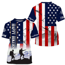 Load image into Gallery viewer, Personalized Happy Hikers Shirt American Flag Shirt Hiking T-shirt Best Gifts for Hikers, Father UPF 30+| SP125