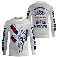 Load image into Gallery viewer, Never Mess with Hiker Personalized Jersey T-Shirt for Men 3D Hiking Long Sleeves Hiker Skull Mountain Shirt UPF30+ SP10