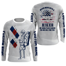 Load image into Gallery viewer, Never Mess with Hiker Personalized Jersey T-Shirt for Men 3D Hiking Long Sleeves Hiker Skull Mountain Shirt UPF30+ SP10