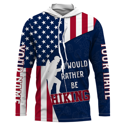 Customized 3D Shirt I Would Rather Be Hiking Tshirt Best Gifts for Hikers Tshirt Patriotic Shirt UPF 30+| SP37