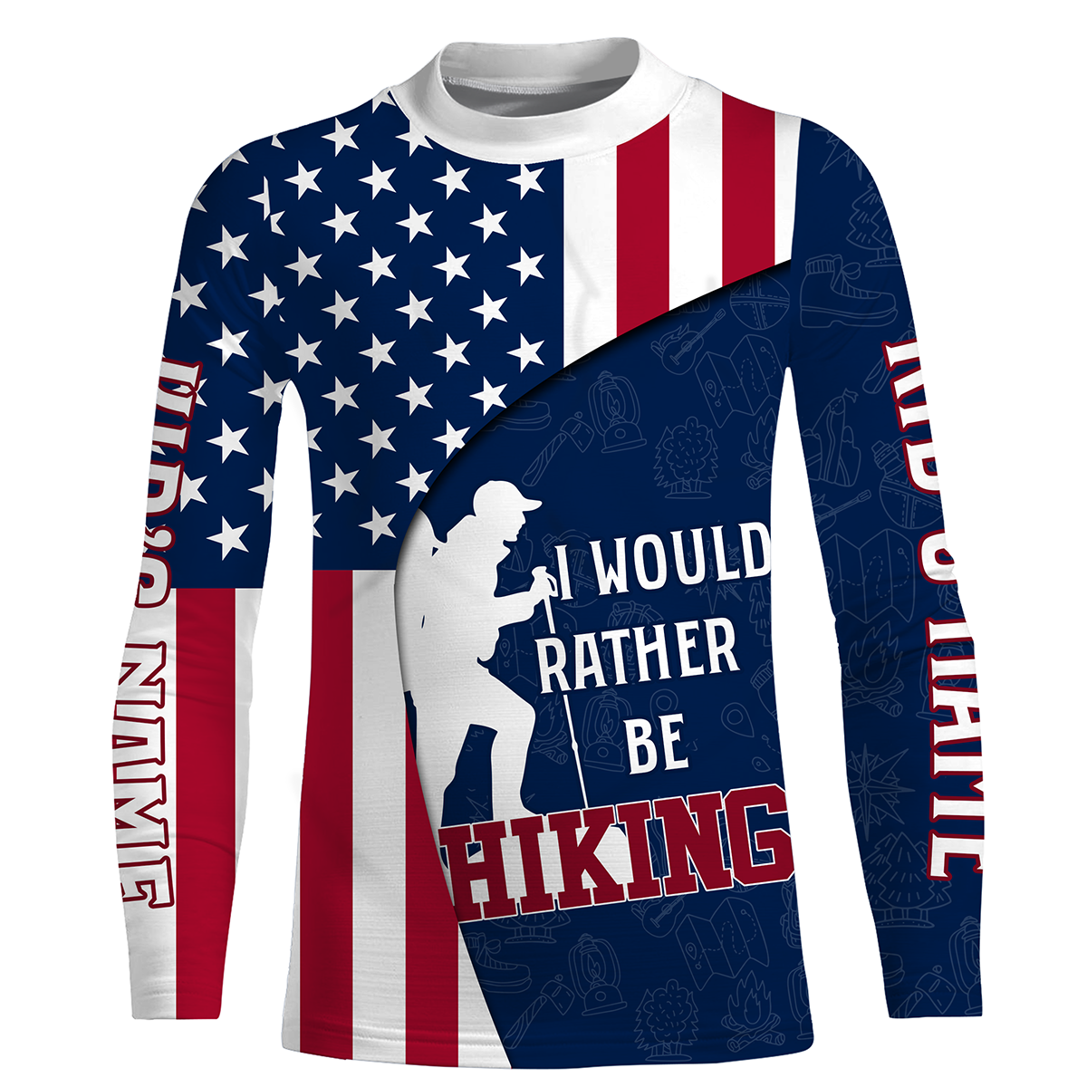 Customized 3D Shirt I Would Rather Be Hiking Tshirt Best Gifts for Hikers Tshirt Patriotic Shirt UPF 30+| SP37