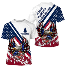 Load image into Gallery viewer, Personalized American Flag Hiking Shirt Eagle US Flag Patriotic Hike Jersey UPF30+ Compass for Hiking Long Sleeve SP7
