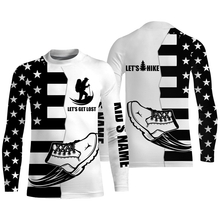 Load image into Gallery viewer, Let’s Hike American Black Flag Personalized Shirts UPF 30+ Patriotic Hiking Long Sleeve Hiker Shirt for Men SP9