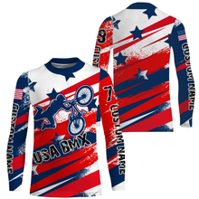 Load image into Gallery viewer, American adult kid BMX jersey Custom UPF30+ Patriotic riding gear USA Freeride Cycling shirt| SLC25