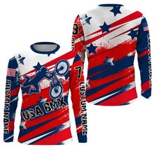Load image into Gallery viewer, American adult kid BMX jersey Custom UPF30+ Patriotic riding gear USA Freeride Cycling shirt| SLC25