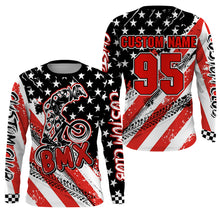 Load image into Gallery viewer, Adult kid BMX jersey Patriotic UPF30+ freeride gear USA cycling shirt bicycle motocross racewear| SLC32