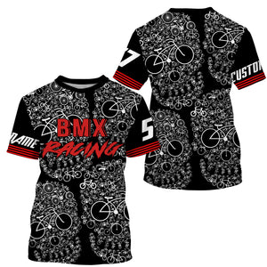 Personalized Skull BMX jersey adult kid bike shirts UPF30+ extreme racewear Cycling bicycle clothes| SLC41