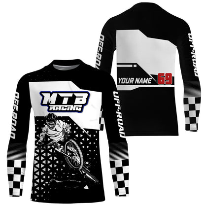 Custom Black MTB jersey Adult kid mountain bike shirts UPF30+ cycling bicycle offroad racewear| SLC46