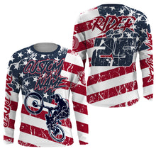 Load image into Gallery viewer, American adult kid BMX jersey Custom patriotic UPF30+ freestyle racewear USA cycling shirt| SLC29