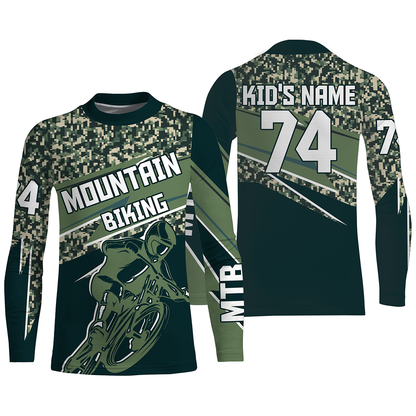 Personalized Camo MTB jersey UPF30+ adult kid mountain bike shirt offroad cycling bicycle racewear| SLC47