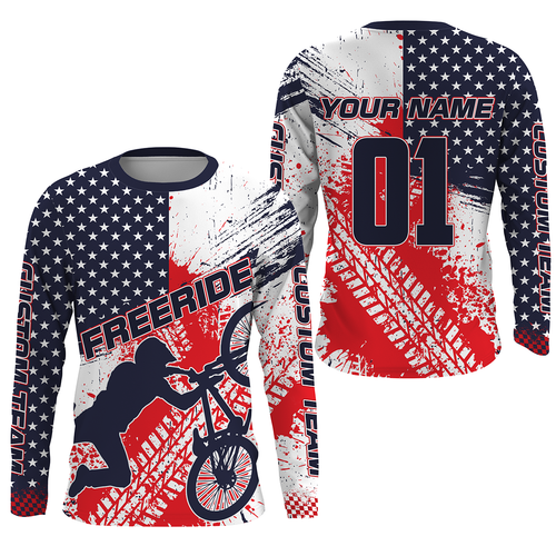 Patriotic adult kid BMX jersey Personalized UPF30+ American freeride bike shirt USA Cycling gear| SLC26