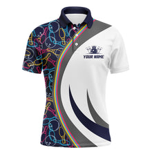 Load image into Gallery viewer, Navy Bowling Polo Shirt Men Custom Bowling Shirt For Men Bowling Jersey for Team Bowling Gift BDT25