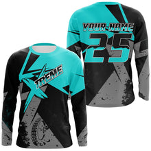 Load image into Gallery viewer, Men Women Kid Dirt Bike Jersey Blue UPF30+ Extreme Motocross Shirt Boys Girls MX Jersey Motorcycle PDT544