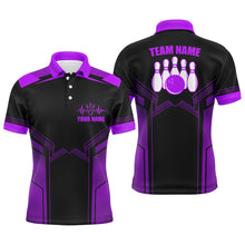 Load image into Gallery viewer, Purple Bowling Polo Shirt for Men Custom Bowling Jersey With Name Bowling Team Shirt For Men BDT78