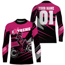 Load image into Gallery viewer, Personalized Motocross racing jersey youth&amp;adult UV extreme racing motorcycle biker girl off-road PDT217