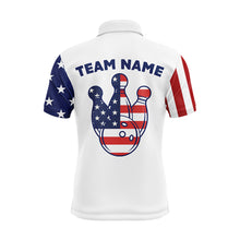 Load image into Gallery viewer, Custom Bowling Polo Shirt For Men American Flag Bowling Team Jersey Patriotic Bowling League Shirt BDT122