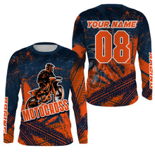 Load image into Gallery viewer, Dirt bike jersey for kids boys girls orange Motocross custom racing UPF30+ off-road riding shirt PDT116