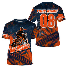 Load image into Gallery viewer, Dirt bike jersey for kids boys girls orange Motocross custom racing UPF30+ off-road riding shirt PDT116