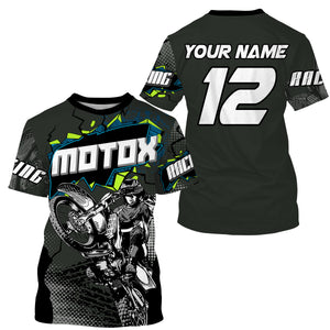 Youth men women black MX racing jersey Motocross custom UPF30+ dirt bike off-road shirt motorcycle PDT130