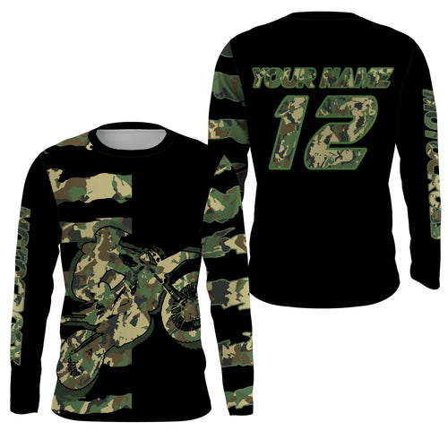 MX youth&adult offroad jersey camo dirt bike personalized motocross racing UPF30+ motorcycle shirt PDT159